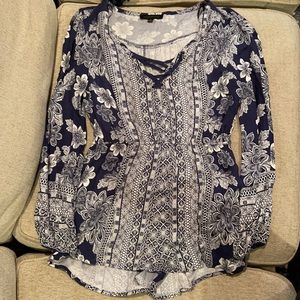 Navy and white romper. Brand: Dance & Marvel